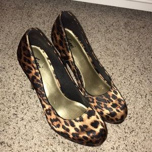 Satin Cheetah Pumps